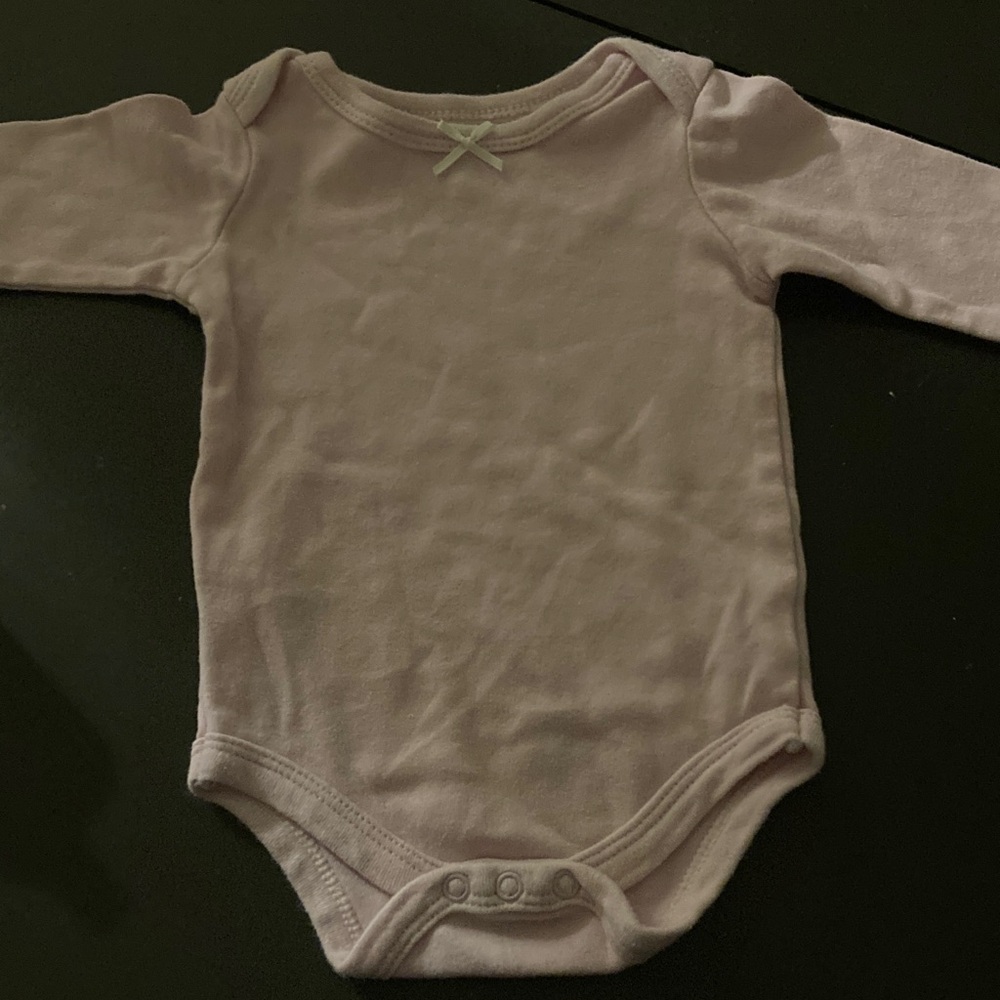 Pink Long Sleeve Baby Onesie